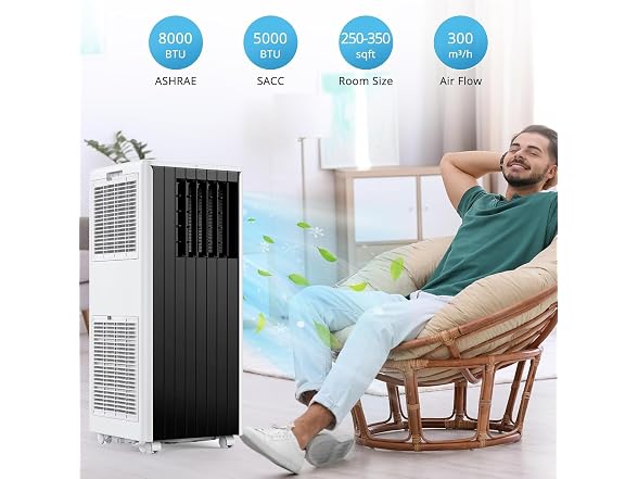 GARVEE JHS-A029A-05KR-D3 AC 8,000 BTU, 3-In-1
