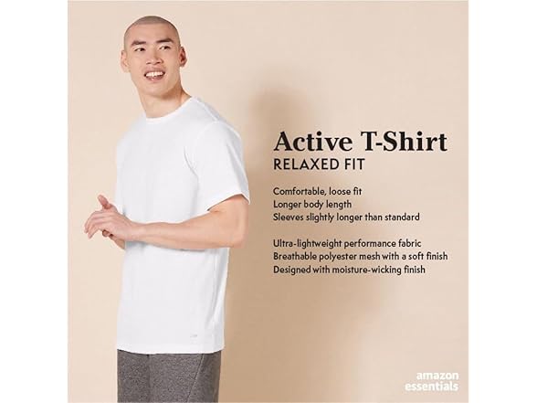 Amazon Essentials Mens Moisture Wicking Tech Tee 2Pk
