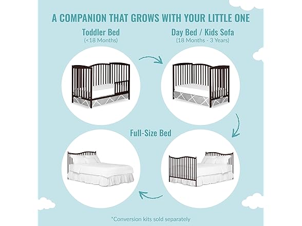 Dream On Me Chelsea 5-In-1 Crib, Espresso