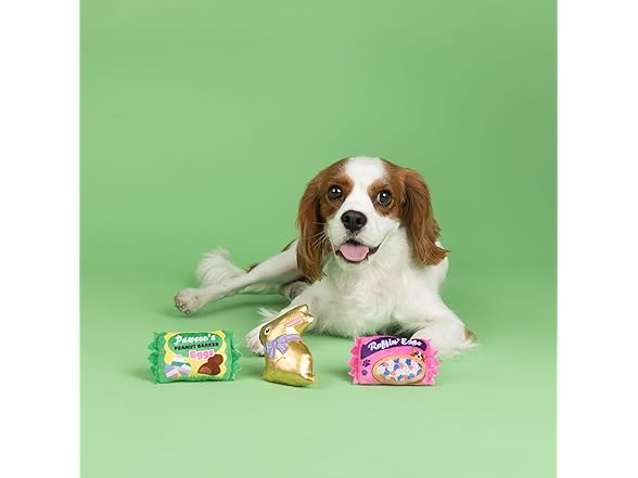 Fringe Studio Plush Dog Toy, 3 Pieces Set, Egg-STRA