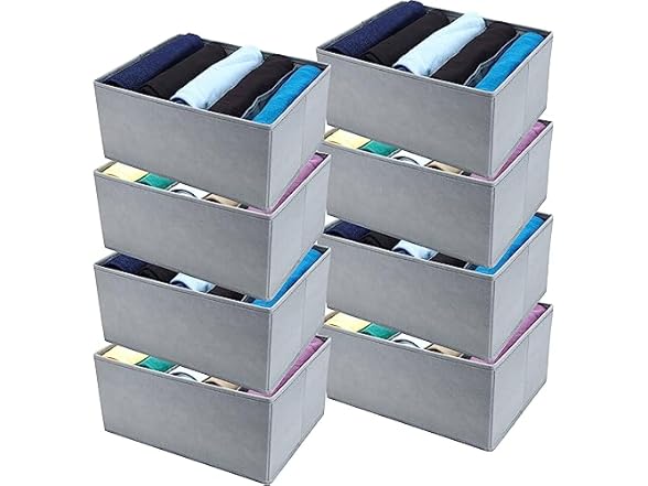 8 Pack Clothes Drawer Organizers