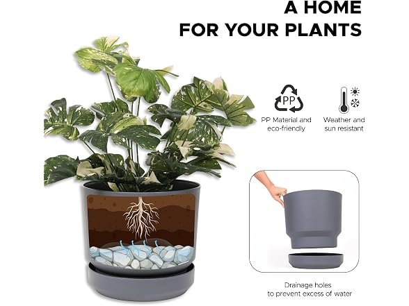 Elly Décor 8" Plastic Cylinder Planter