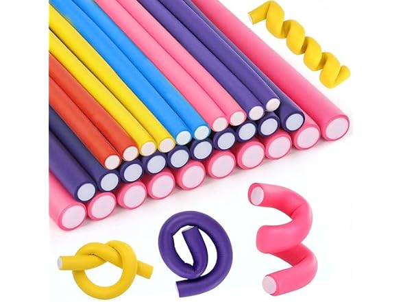 Pinkiou Flexi Rods Heatless Curlers 30 Count