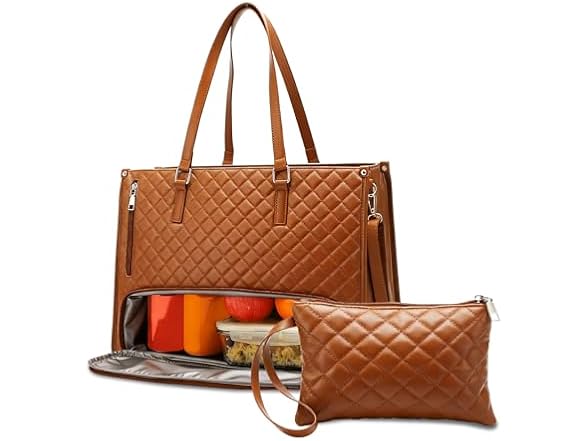 PU Leather Lunch Bag Work Tote Bag