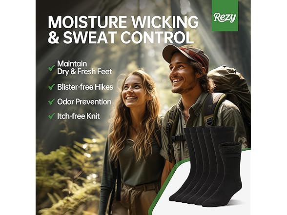 Rezy Durable Merino Wool Blend Socks Unisex
