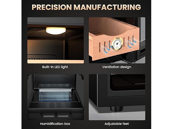 Mojgar 50L Thermostatic Electric Humidor, 300 Counts Large C (Open Box)