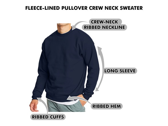 3Pk Mens Fleece-Lined Pullover Sweater