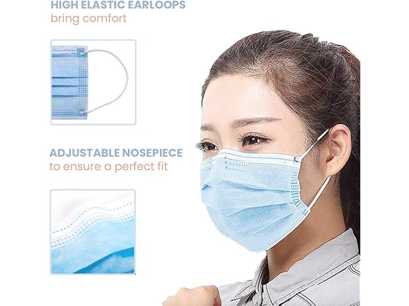 PARASOL Disposable Face Mask, 3 Ply, 10 Ct