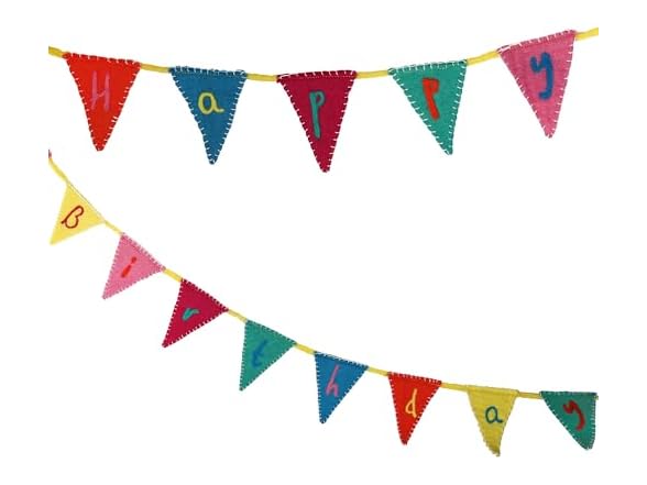 alking Tables Happy Birthday Felt Bunting Reusable