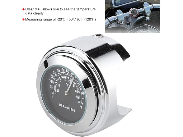 Akozon 1in 7/8in Handlebar Clock Thermometer Mount