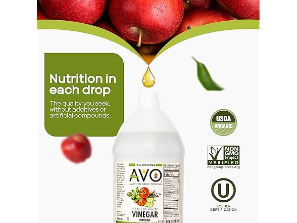 AVO Distilled White Vinegar 1 Gallon (128 oz)