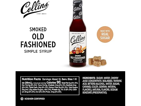 Collins Smoked Old Fashioned Cocktail Syrup