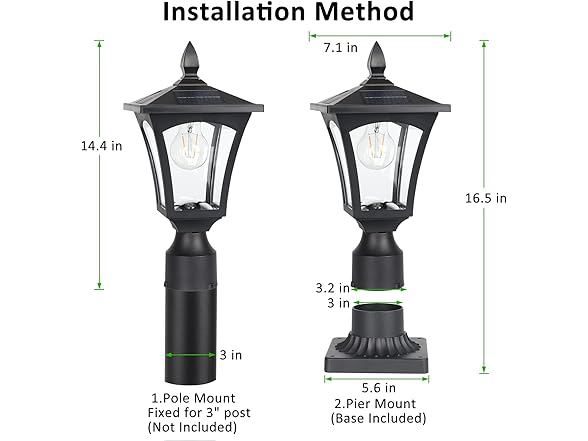 Suponar Solar Lamp Post Light | Cool White