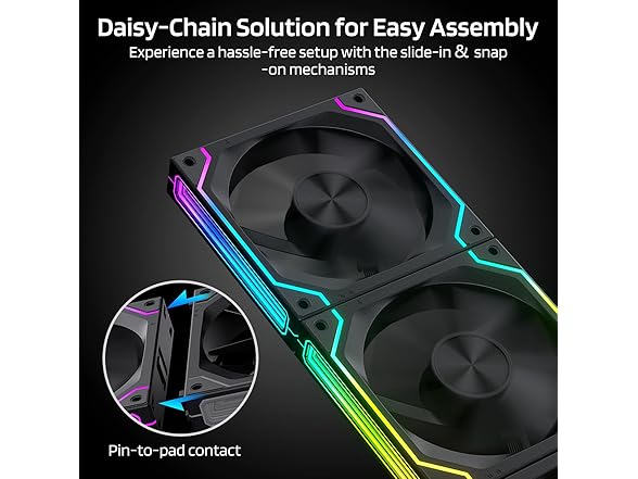 LTC Black 120mm PC Case Fan, ARGB