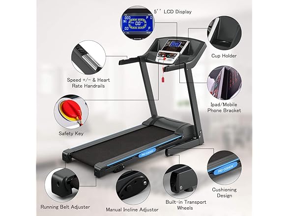GYMAX Folding Treadmill, Electric