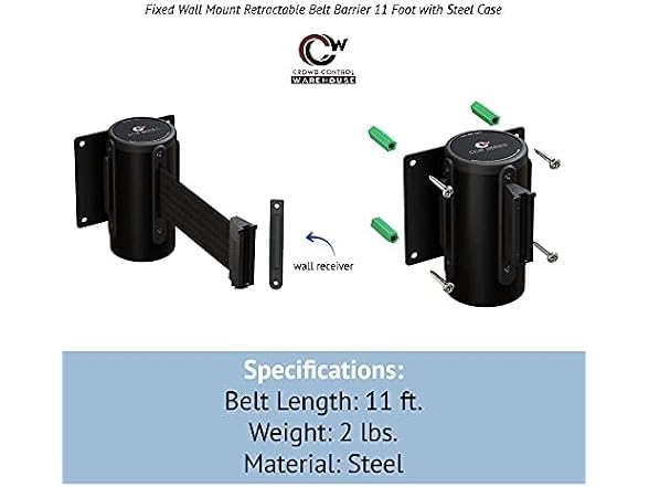 Warehouse WMB-120 Wall Belt Barrier