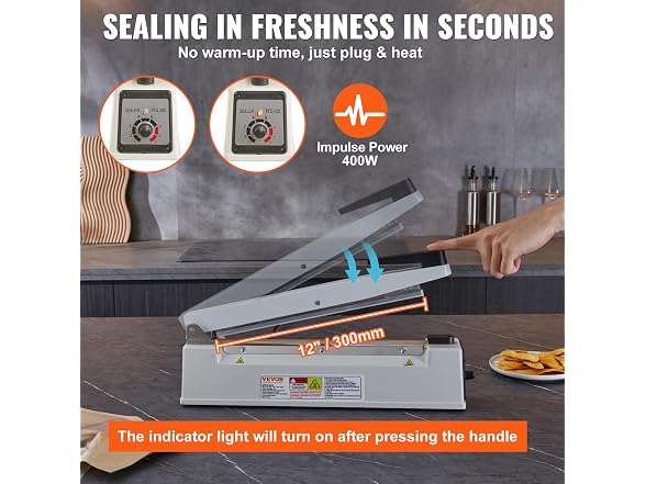 VEVOR Impulse Sealer 12"