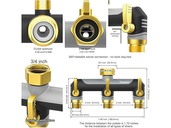 3-Way Garden Hose Splitter