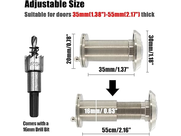 Door Viewer 200° with 16mm Drill Bit
