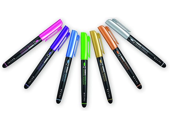 Zebra Pen Metallic Brush Pen, Assorted Ink