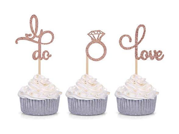 Giuffi Diamond Ring I Do Cupcake Toppers
