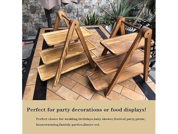 HDODA Wooden 3 Tier Serving Tray