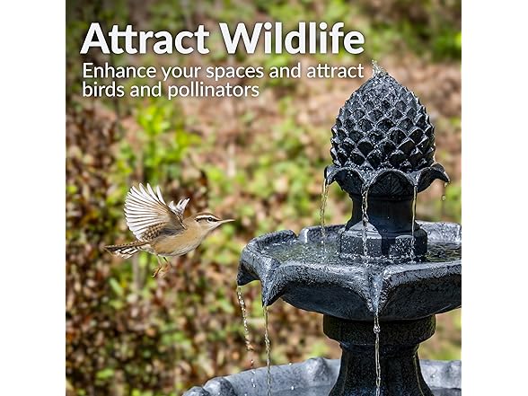 Sunnydaze Pineapple 46-Inch 2-Tier Outdoor Solar Fountain