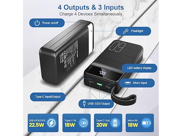 Easesolo Power Bank | 60000mAh | 22.5W - Gallery 5