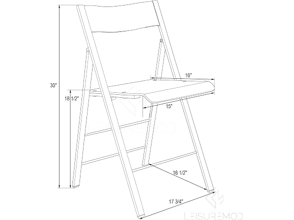 Leisuremod MF15TBL Menno Folding Chaird