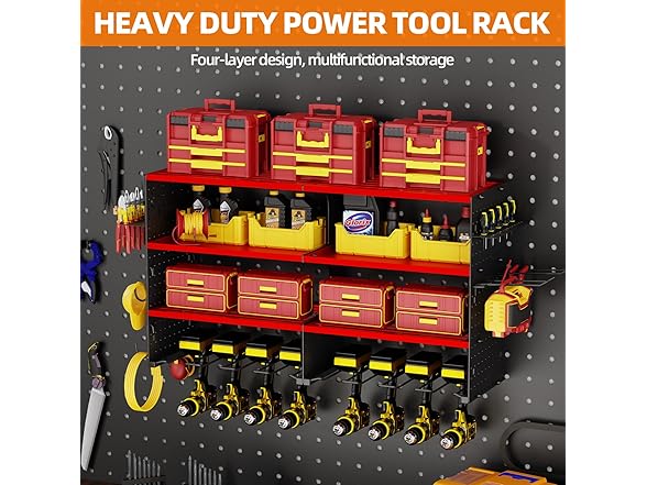 Dollate 4 Layer Power Tool Organizer Wall Mount