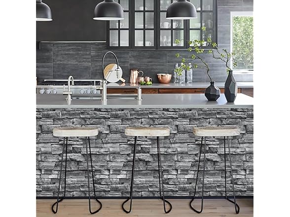 Nukofal Nukofal Grey Brick Wallpaper Peel and S