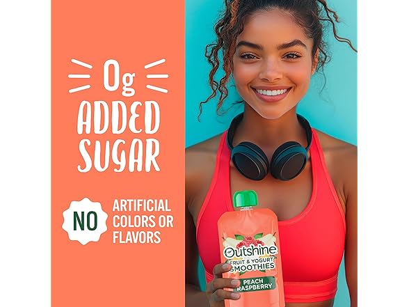 4PK Outshine Fruit & Yogurt Smoothie Peach Raspberrt