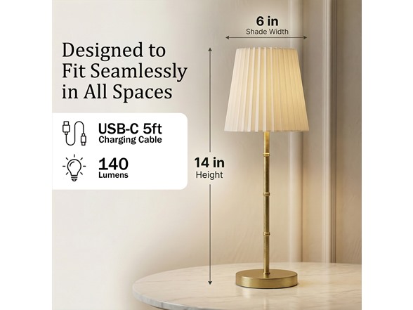 Bamboo Stem Pleated Shade Cream Lamp