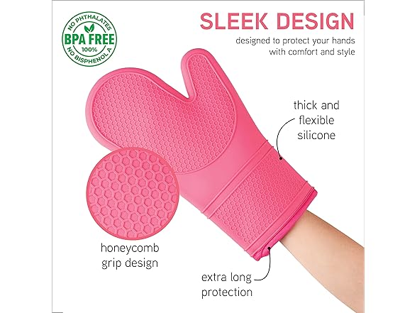 COOK WITH COLOR Silicone Oven Mitts
