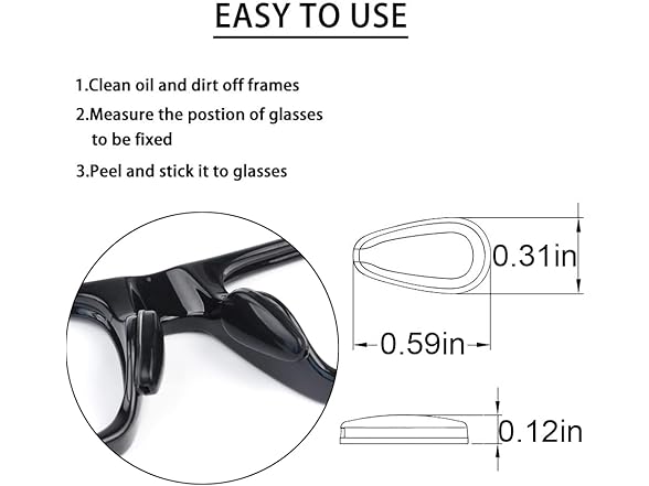 Junsika Eyeglass Nose Pads Soft Silicone