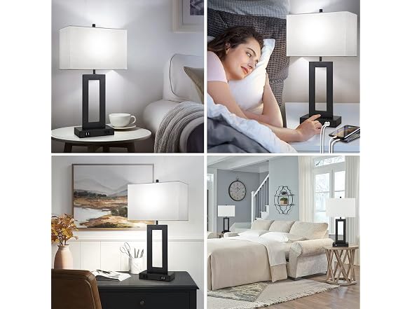 TOBUSA  22" Table Lamp Set of 2, Modern Touch
