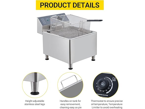 Garvee Commercial Deep Fryer 11 L 1700W 