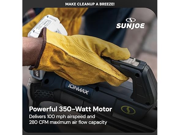 Sun Joe 24V-TB-LTE Cordless Turbine Jet Leaf Blower