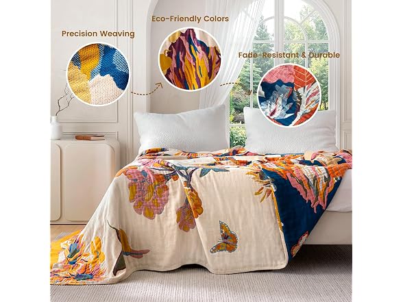 MSGKV 60x80 Boho Cotton Throw Blanket
