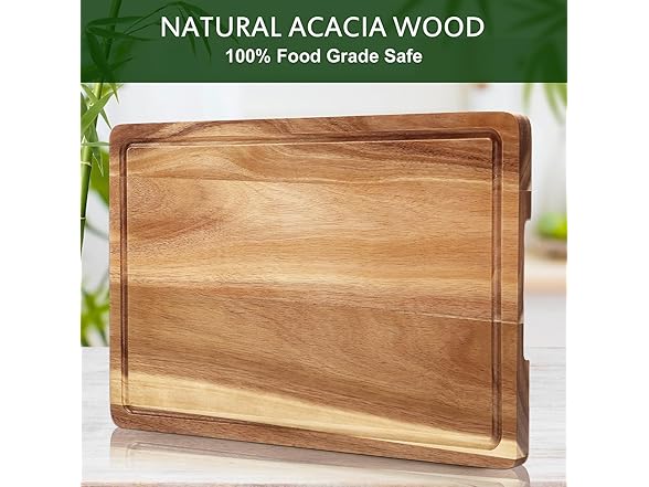 GarveeHome 18 in x 12 in Acacia Wood Cutting Board