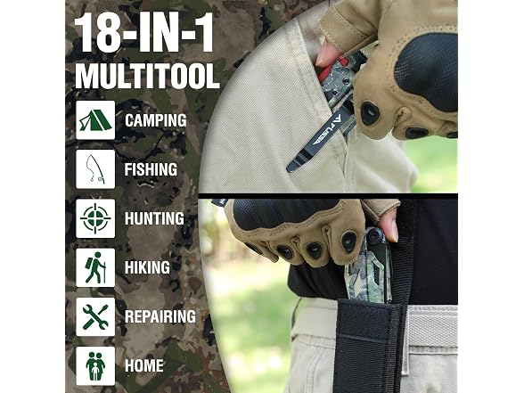 FLISSA 18-in-1 Multitool Pliers, Camo