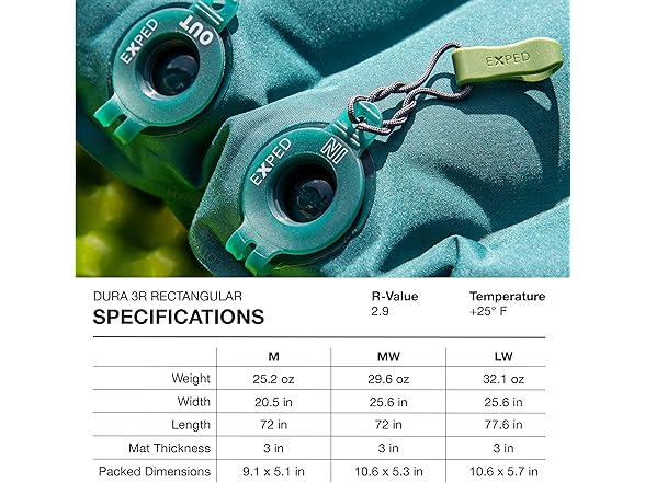 Exped Dura 3R 25 Degree Sleeping Pad