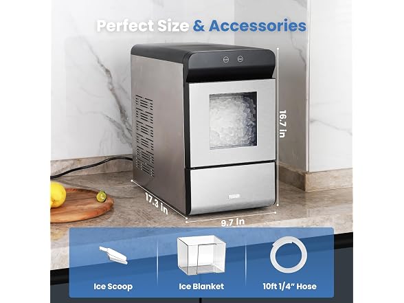 Gevi V2.0 Nugget Ice Maker, Silver