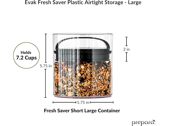Prepara Evak Fresh Saver Airtight Plastic Container, Large/Short