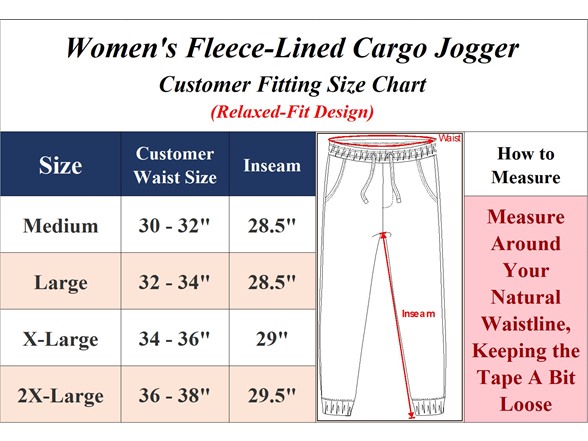 3Pk Womens Fleece Cargo Jogger Pants