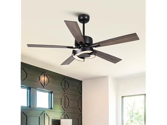 Parrot Uncle F6366BK-PU 52 Inch Ceiling Fans with Ligh