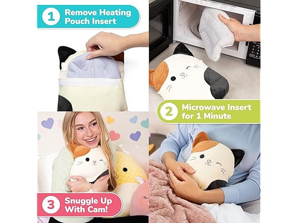 Squishmallows Cam The Cat by Relatable, Microwavable Heating Pad