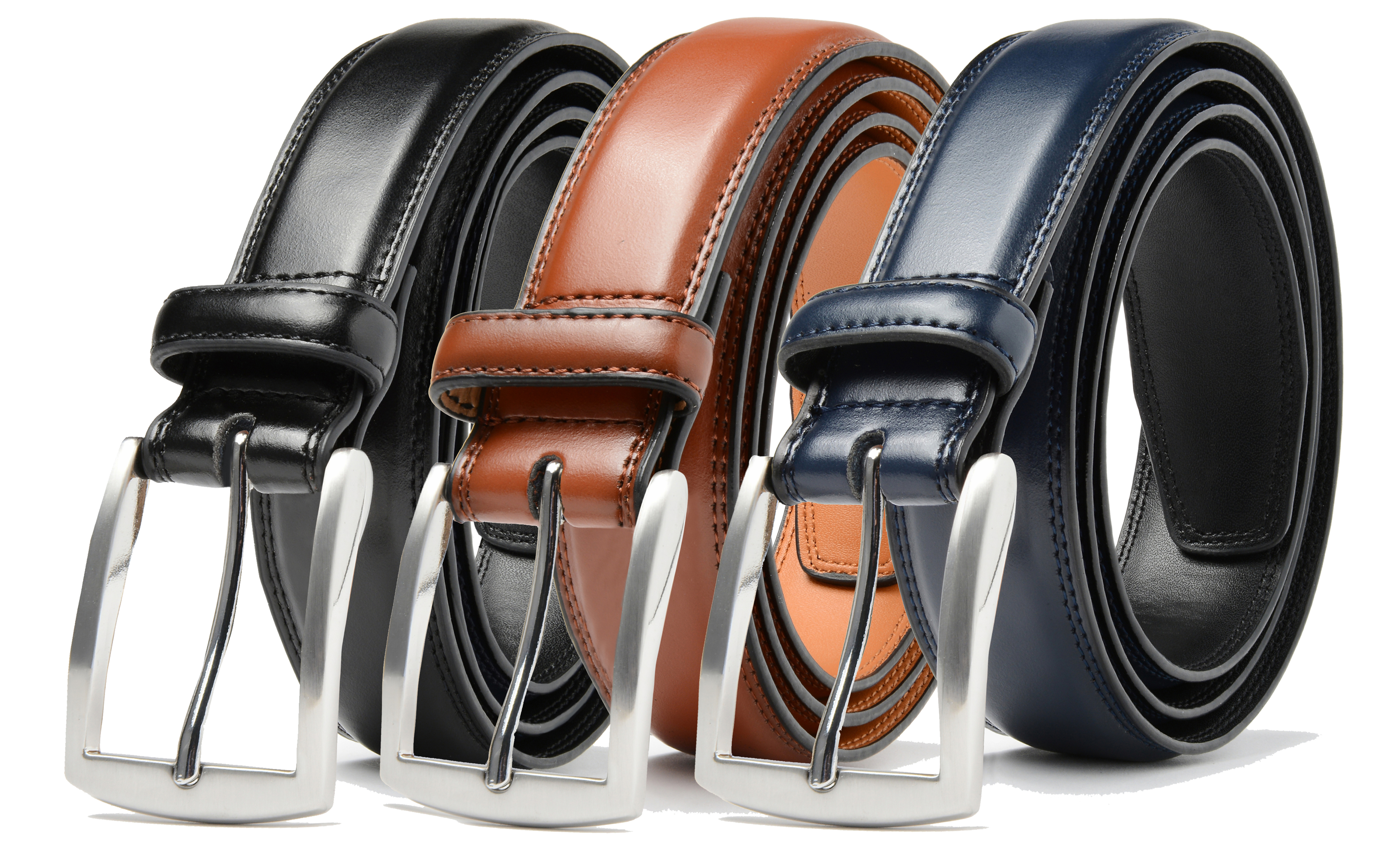1, 2, 3, 4, 6-Pack Leather Dress Belt - Gallery 53
