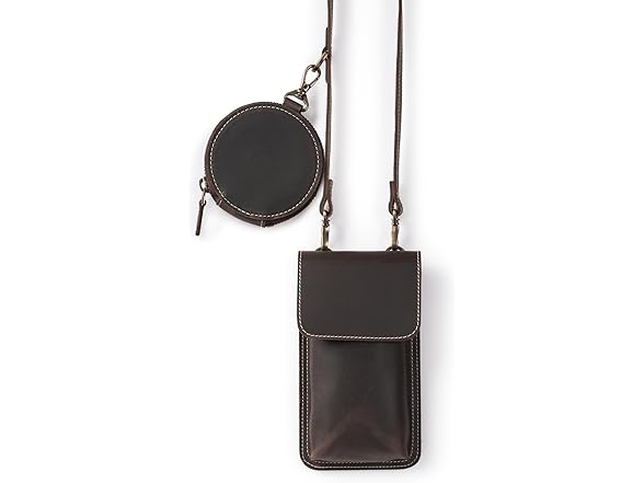 Leather Phone Bag Crossbody Chestnut