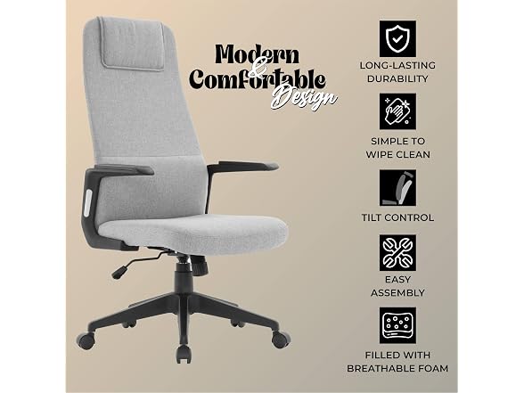 LeisureMod Ergonomic High-Back Office Chair